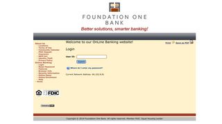 Login - Home - Foundation One Bank