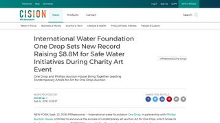 International Water Foundation One Drop Sets New Record Raising ...