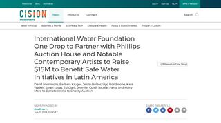 International Water Foundation One Drop to Partner with Phillips ...
