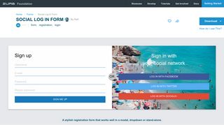 Social Log In Form | Foundation 6