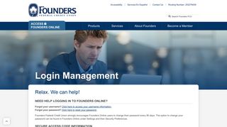 Login Management | Founders Federal Credit Union