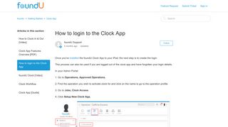 How to login to the Clock App – foundU