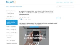Employee Login & Updating Confidential Information – foundU