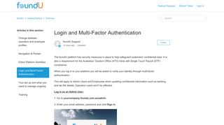 Login and Multi-Factor Authentication – foundU