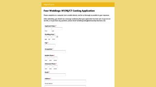 Four Weddings: NY/NJ/CT Casting Application