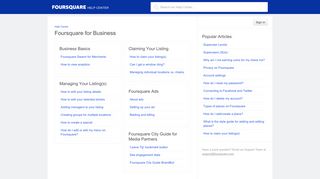 Foursquare for Business – Help Center