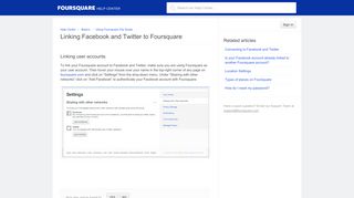 Linking Facebook and Twitter to Foursquare – Help Center