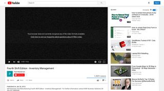 Fourth Shift Edition - Inventory Management - YouTube