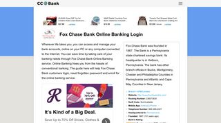Fox Chase Bank Online Banking Login - CC Bank