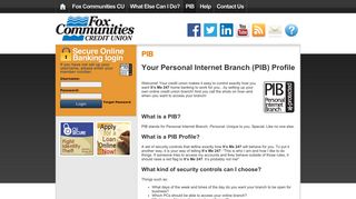 PIB | Fox Communities CU - Online Banking Community