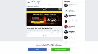 NASCAR on FOX - FOX Fantasy Auto Racing is back ... and... | Facebook