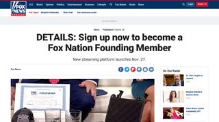 DETAILS: Sign up now to become a Fox Nation Founding Member ...