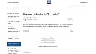 How can I subscribe to FOX Nation? – Fox News