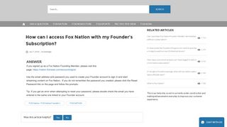 How can I access Fox Nation with my Founder's Subscription?