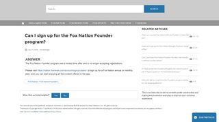 Can I sign up for the Fox Nation Founder program?