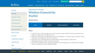 Wireless Connectivity | Help Desk | Information Technology | Rollins ...
