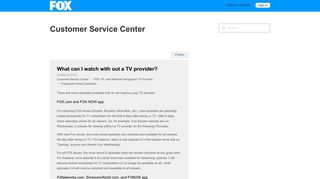 What can I watch with out a TV provider? - Ask Fox - Fox TV