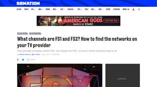 What channels are FS1 and FS2? Find on Dish, DirecTV, streaming ...