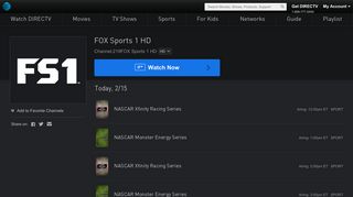 FOX Sports 1 HD Live Stream | Watch Shows Online | DIRECTV