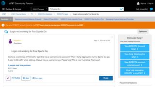 Login not working for Fox Sports Go - AT&T Community