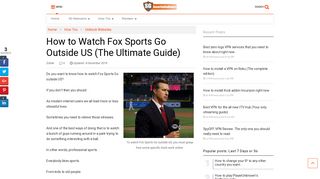 How to Watch Fox Sports Go Outside US (The Ultimate Guide)
