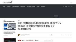 Fox restricts online streams of new TV shows to 'authenticated' pay TV ...