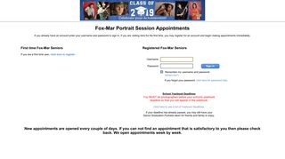 Fox-Mar Portrait Session Appointments