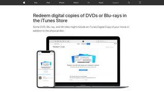Redeem digital copies of DVDs or Blu-rays in the iTunes Store - Apple ...