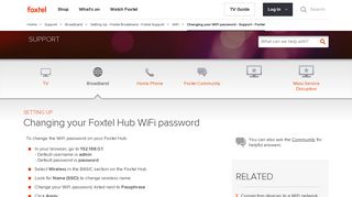 Changing your WiFi password - Support - Foxtel