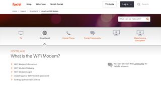 About our Wifi Modem - Support - Foxtel
