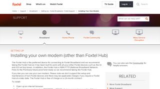 Installing Your Own Modem - Support - Foxtel