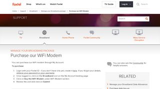 Purchase our WiFi Modem - Support - Foxtel