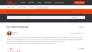 Foxtel Help & Support - Can't login to Foxtel play - Foxtel Community ...