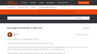 Foxtel Help & Support - Can't login to Foxtel Play on Xbox one - Foxtel ...