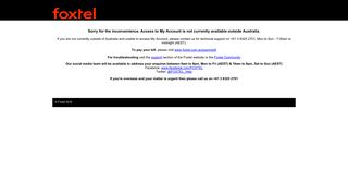 Foxtel Help & Support - Error login (Device Already Used) - Foxtel ...