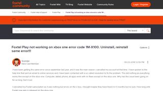 Foxtel Help & Support - Foxtel Play not working on xbox one error ...