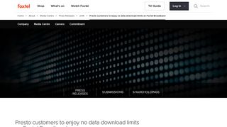Presto customers to enjoy no data download limits on Foxtel Broadband