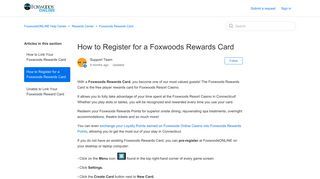 How to Register for a Foxwoods Rewards Card – FoxwoodsONLINE ...