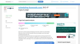 Access scheduling.foxwoods.com. BIG-IP logout page