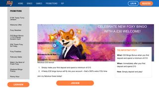 Online Bingo Bonus | Spend £10, Get £30 | FoxyBingo.com