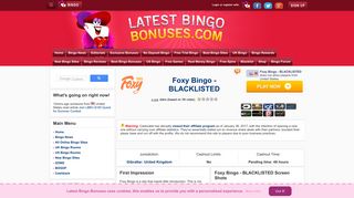 Foxy Bingo - BLACKLISTED - Latest Bingo Bonuses
