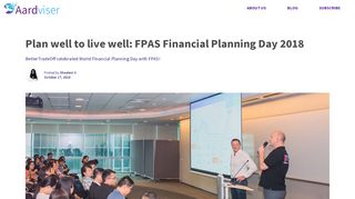 Plan well to live well: FPAS Financial Planning Day 2018 - Aardviser Pro