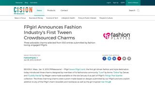 FPgirl Announces Fashion Industry's First Tween Crowdsourced Charms