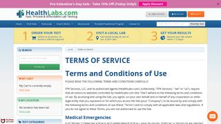 Terms of Service - HealthLabs.com