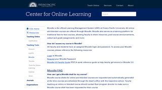 Moodle | The Center for Online Learning
