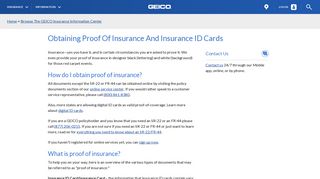 Obtaining Proof Of Insurance And Insurance ID Cards | GEICO