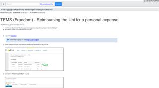 TEMS (Fraedom) - Reimbursing the Uni for a personal expense