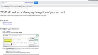 TEMS (Fraedom) - Managing delegation of your account