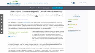 Visa Acquires Fraedom to Expand Its Global Commercial Offerings ...
