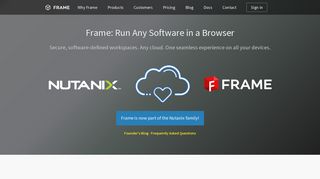 FRAME Cloud Platform · Run any software in a browser